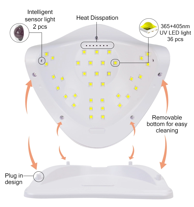 80W Fast Drying LED UV Light Dryer for Nails Gel Polish with 36 Lamp Beads 4 Timer Setting LCD Touch Display Screen Auto Sensor Professional Nail Light